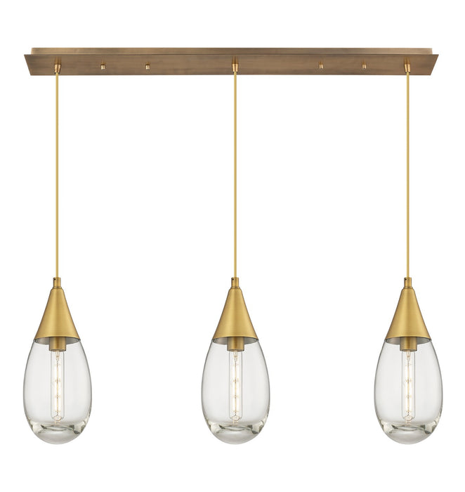 Innovations 123-450-1P-BB-G450-6CL LED Linear Pendant, Brushed Brass