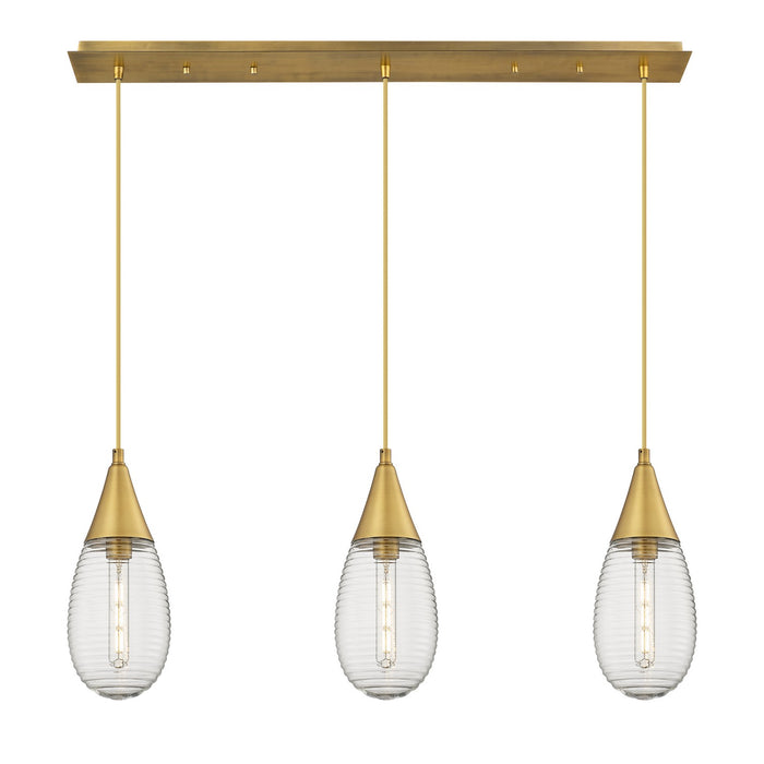 Innovations 123-450-1P-BB-G450-6SCL LED Linear Pendant, Brushed Brass