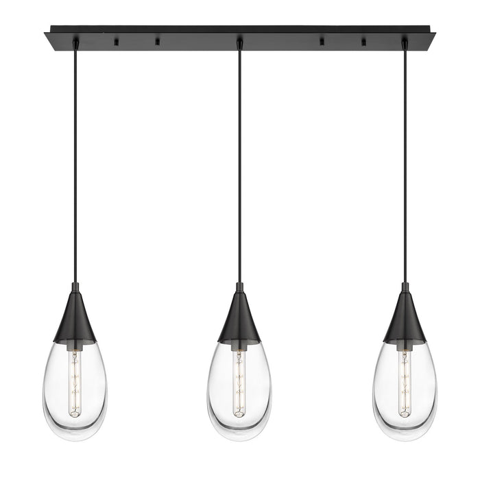 Innovations 123-450-1P-BK-G450-6CL LED Linear Pendant, Matte Black