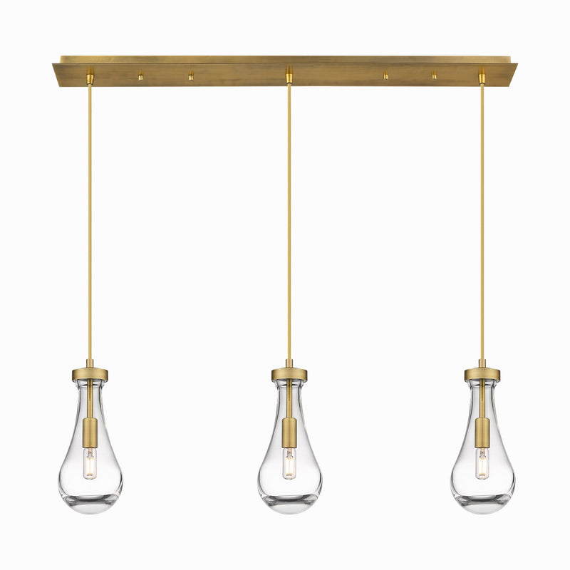 Innovations 123-451-1P-BB-G451-5CL LED Linear Pendant, Brushed Brass