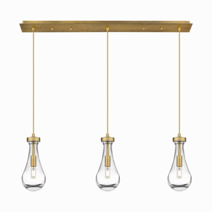 Innovations 123-451-1P-BB-G451-5CL LED Linear Pendant, Brushed Brass