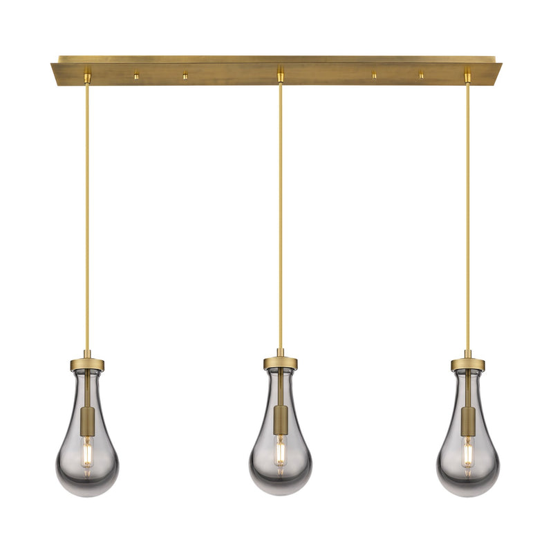 Innovations 123-451-1P-BB-G451-5SM LED Linear Pendant, Brushed Brass
