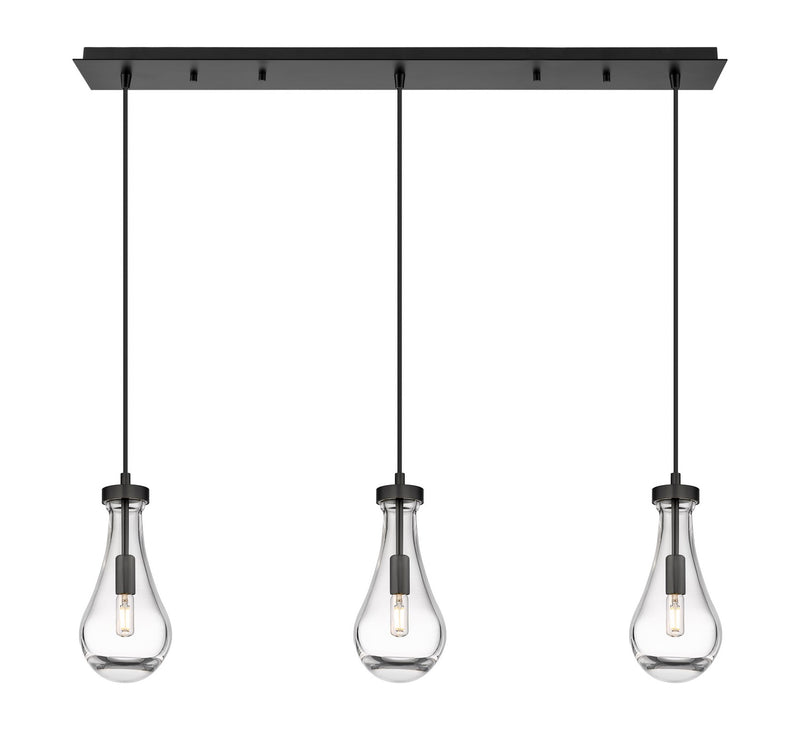 Innovations 123-451-1P-BK-G451-5CL LED Linear Pendant, Matte Black