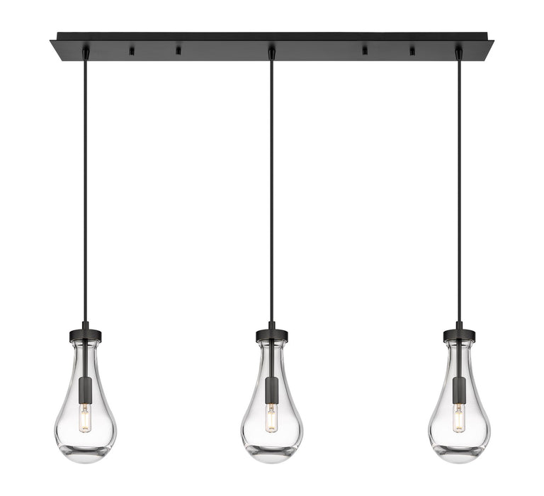 Innovations 123-451-1P-BK-G451-5CL LED Linear Pendant, Matte Black