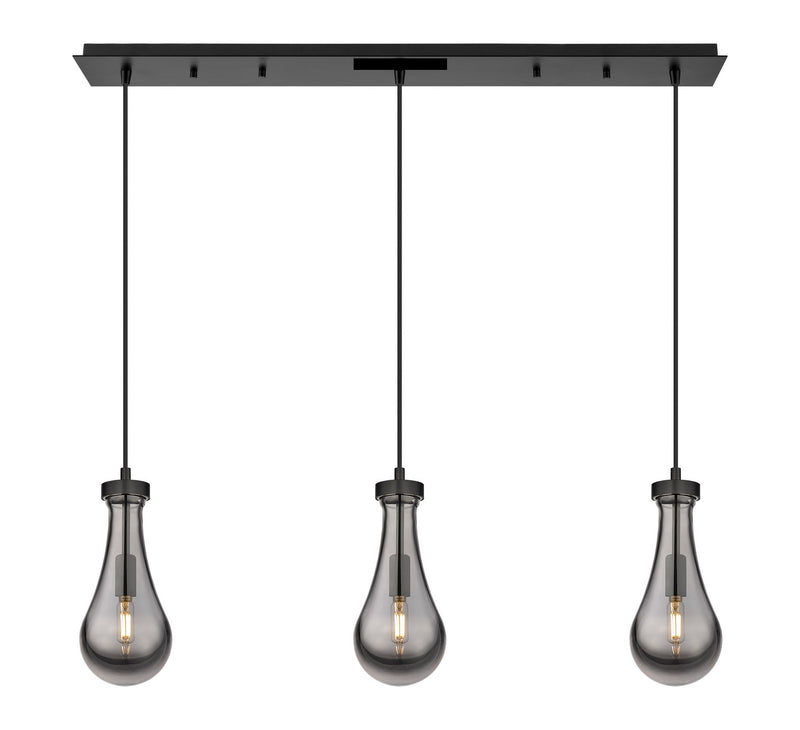 Innovations 123-451-1P-BK-G451-5SM LED Linear Pendant, Matte Black