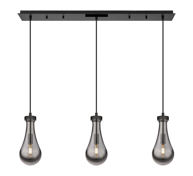 Innovations 123-451-1P-BK-G451-5SM LED Linear Pendant, Matte Black