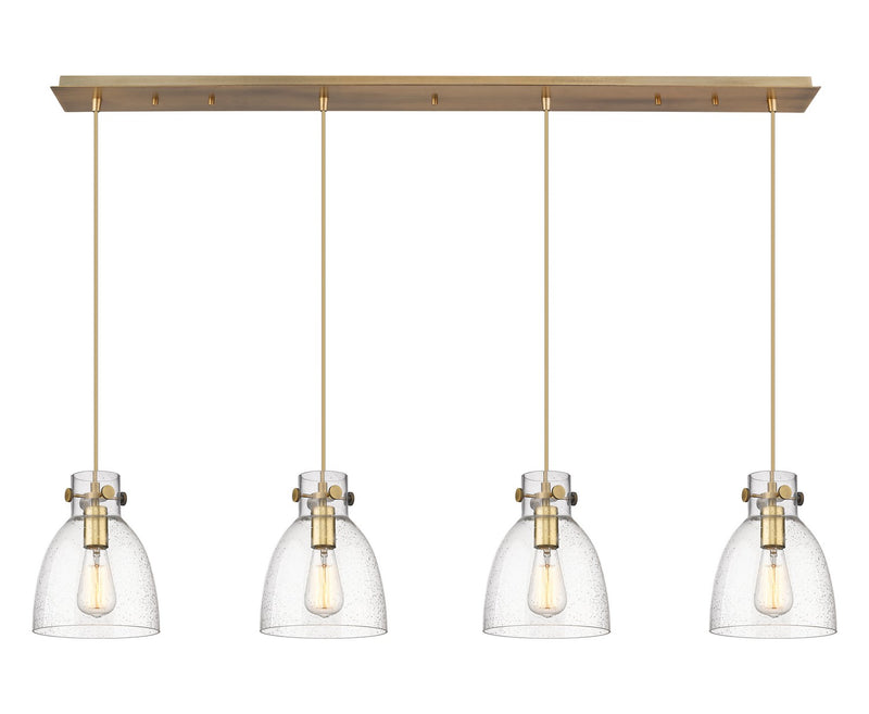 Innovations 124-410-1PS-BB-G412-8SDY Seven Light Linear Pendant, Brushed Brass