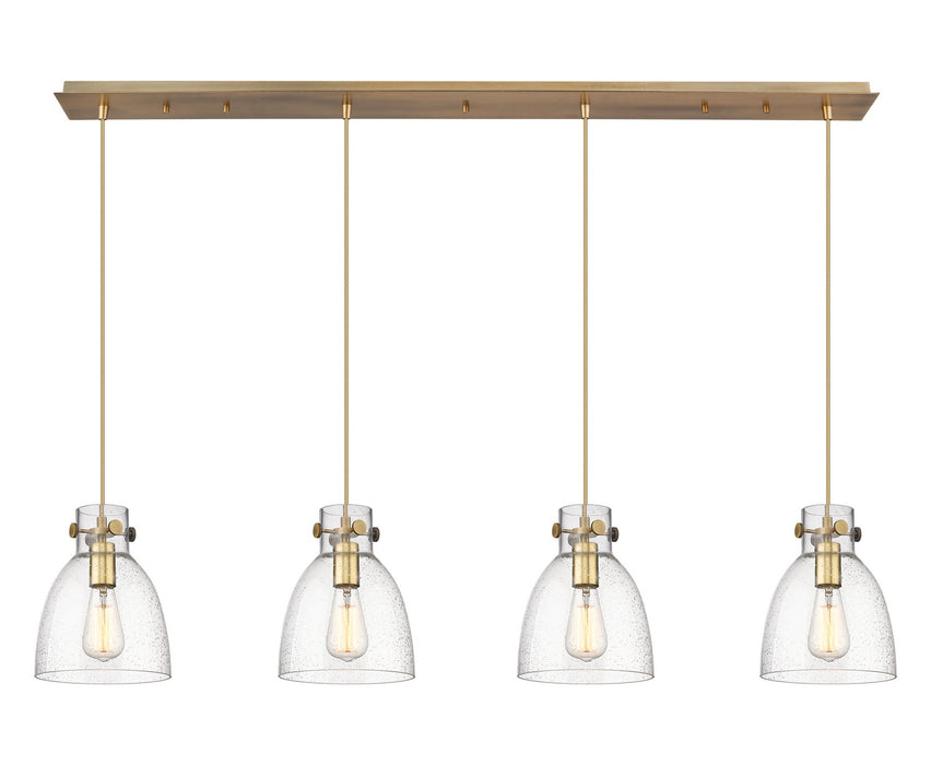 Innovations 124-410-1PS-BB-G412-8SDY Seven Light Linear Pendant, Brushed Brass