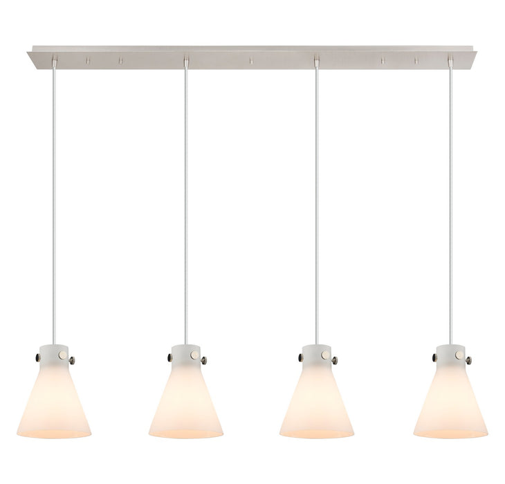 Innovations 124-410-1PS-PN-G411-8WH Five Light Linear Pendant, Polished Nickel
