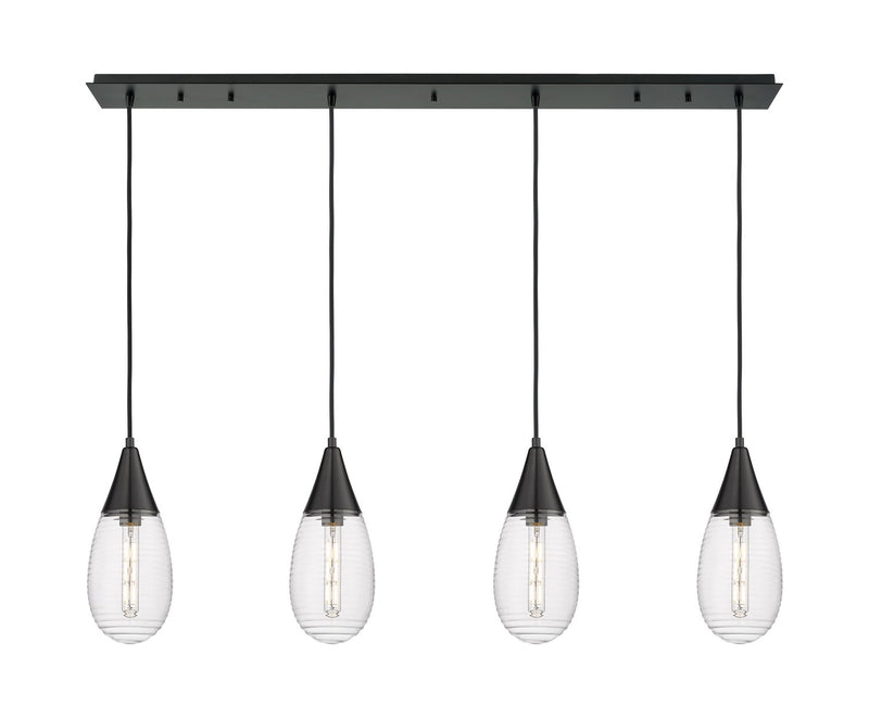 Innovations 124-450-1P-BK-G450-6SCL LED Linear Pendant, Matte Black