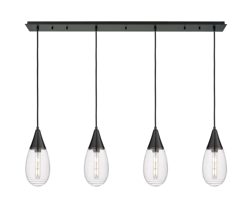 Innovations 124-450-1P-BK-G450-6SCL LED Linear Pendant, Matte Black