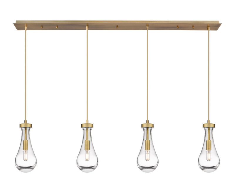 Innovations 124-451-1P-BB-G451-5CL LED Linear Pendant, Brushed Brass