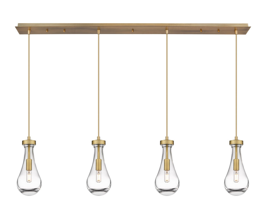 Innovations 124-451-1P-BB-G451-5CL LED Linear Pendant, Brushed Brass