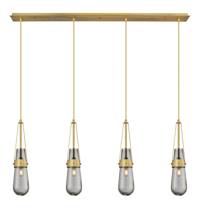 Innovations 124-452-1P-BB-G452-4SM LED Linear Pendant, Brushed Brass