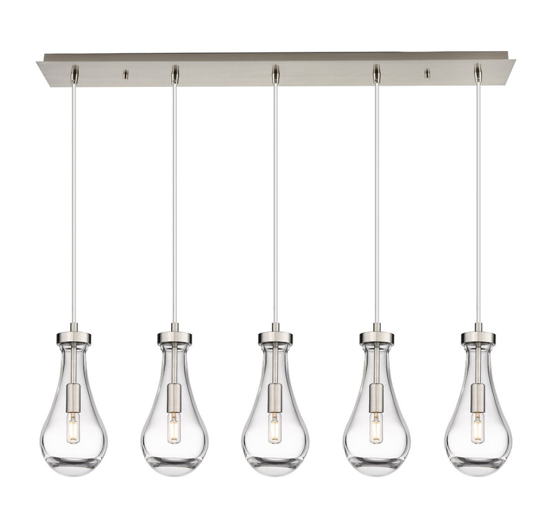 Innovations 125-451-1P-SN-G451-5CL LED Linear Pendant, Brushed Satin Nickel