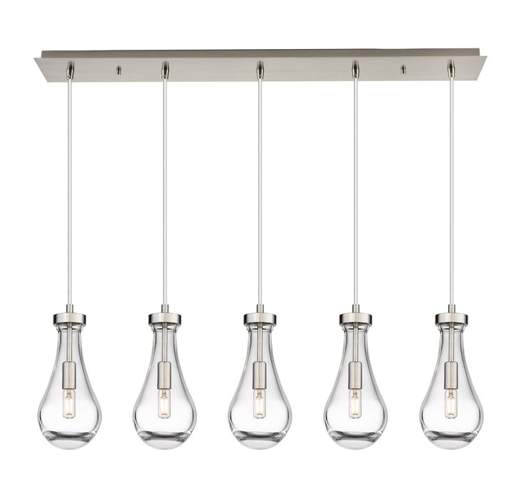 Innovations 125-451-1P-SN-G451-5CL LED Linear Pendant, Brushed Satin Nickel