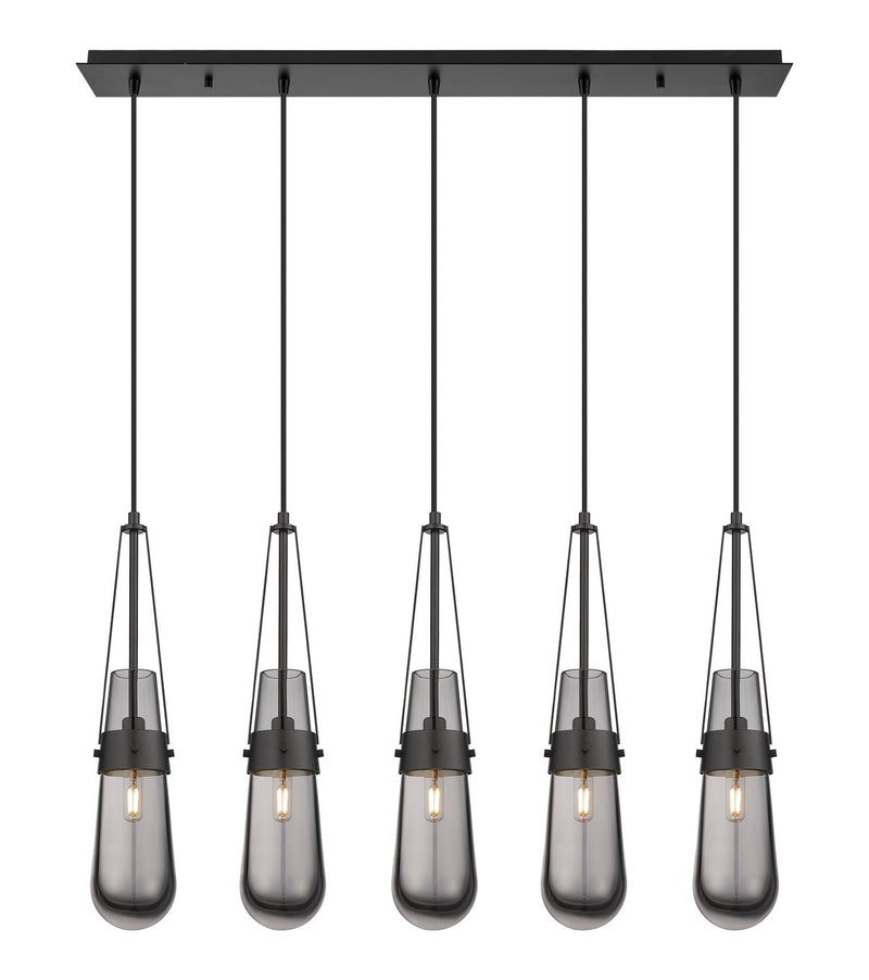 Innovations 125-452-1P-BK-G452-4SM LED Linear Pendant, Matte Black