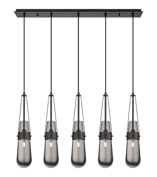 Innovations 125-452-1P-BK-G452-4SM LED Linear Pendant, Matte Black