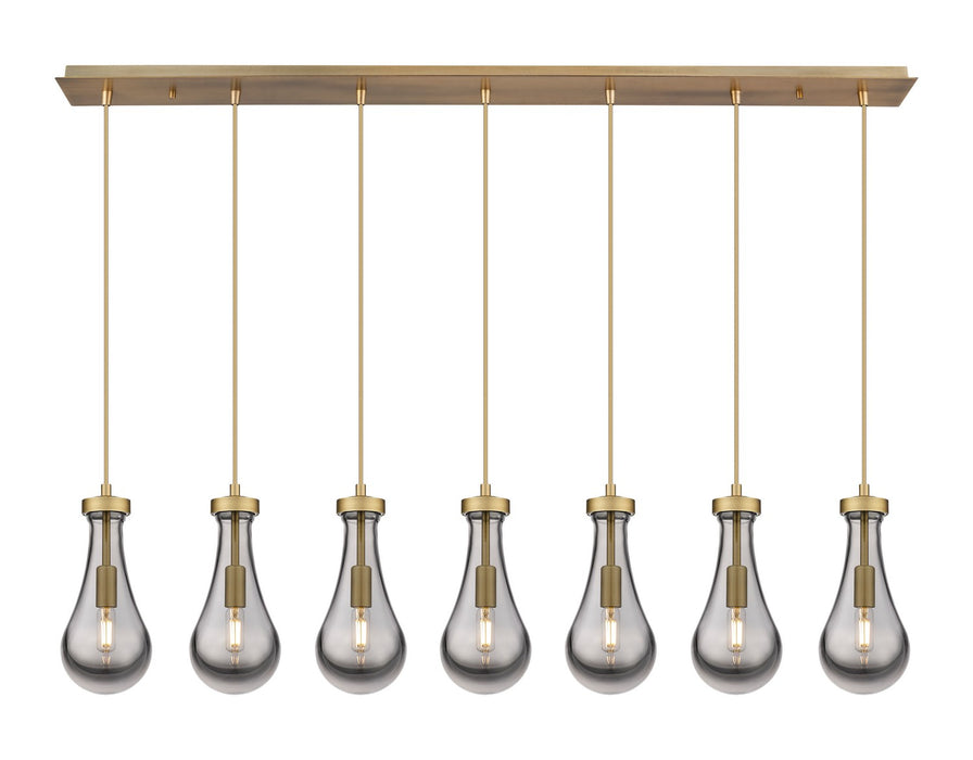 Innovations 127-451-1P-BB-G451-5SM LED Linear Pendant, Brushed Brass