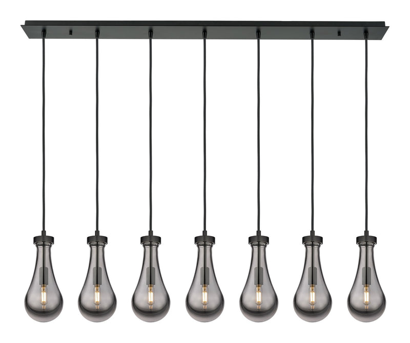 Innovations 127-451-1P-BK-G451-5SM LED Linear Pendant, Matte Black