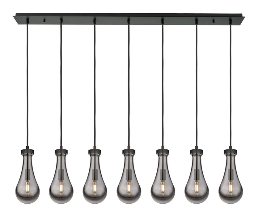 Innovations 127-451-1P-BK-G451-5SM LED Linear Pendant, Matte Black