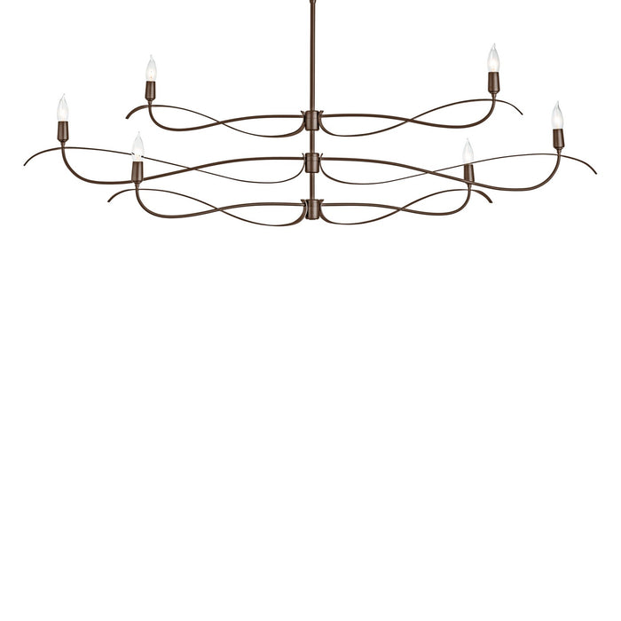Hubbardton Forge 136352-SKT-MULT-05 Six Light Chandelier, Bronze