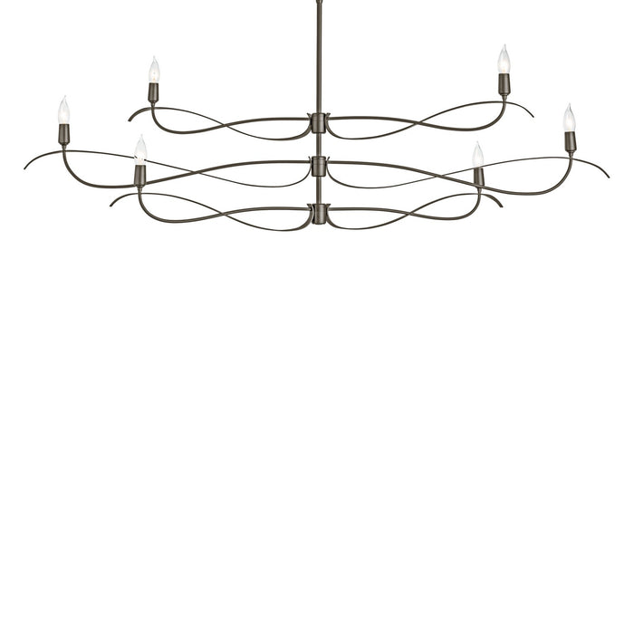 Hubbardton Forge 136352-SKT-MULT-14 Six Light Chandelier, Oil Rubbed Bronze