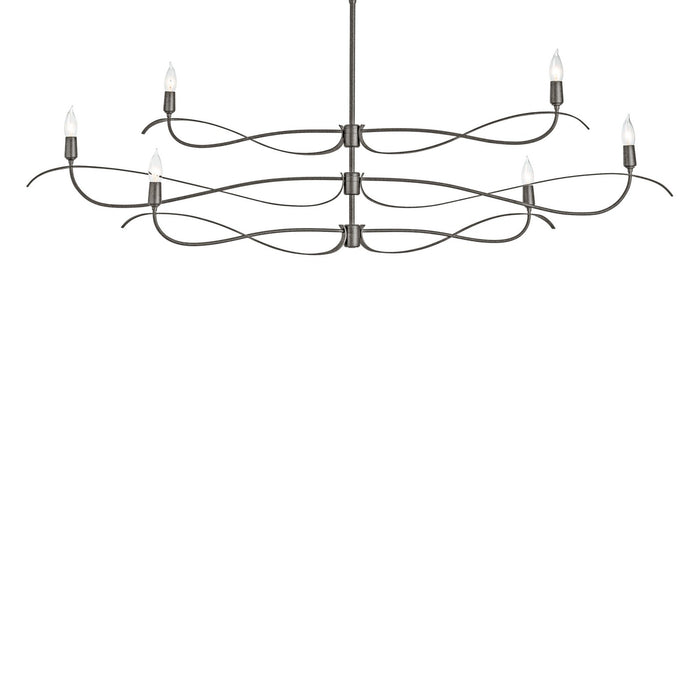 Hubbardton Forge 136352-SKT-MULT-20 Six Light Chandelier, Natural Iron