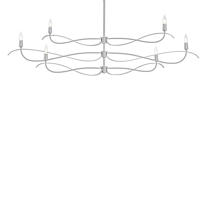 Hubbardton Forge 136352-SKT-MULT-82 Six Light Chandelier, Vintage Platinum