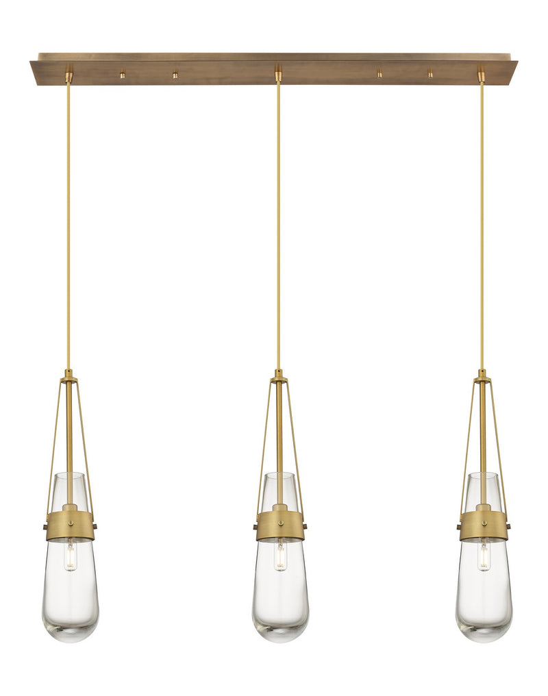 Innovations 123-452-1P-BB-G452-4CL LED Linear Pendant, Brushed Brass