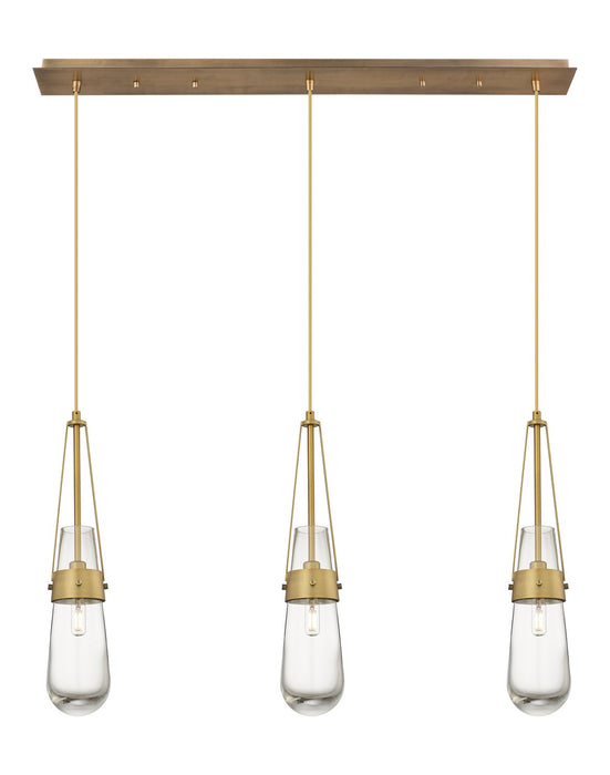 Innovations 123-452-1P-BB-G452-4CL LED Linear Pendant, Brushed Brass