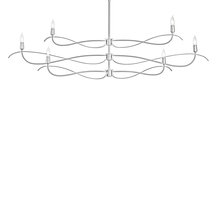 Hubbardton Forge 136352-SKT-MULT-85 Six Light Chandelier, Sterling