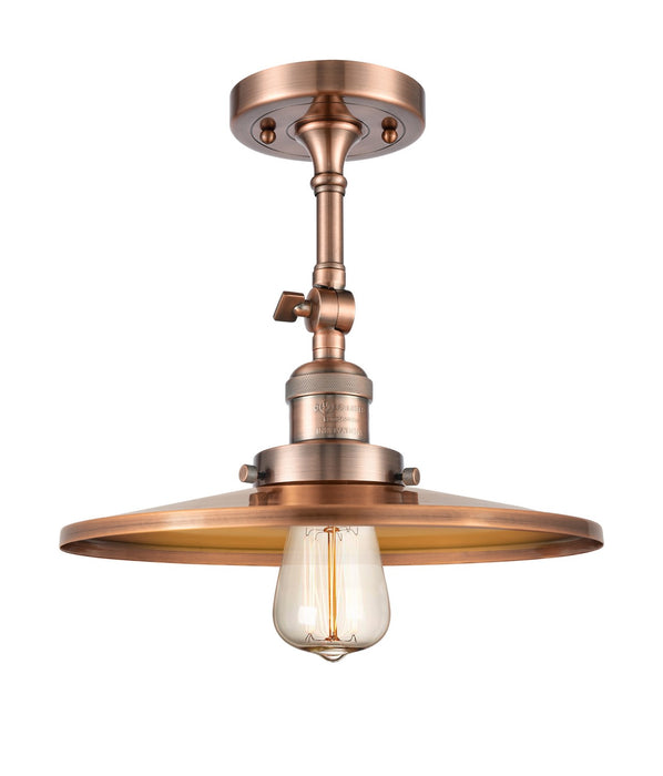 Innovations 201F-AC-MFR-AC-12 One Light Semi-Flush Mount, Antique Copper