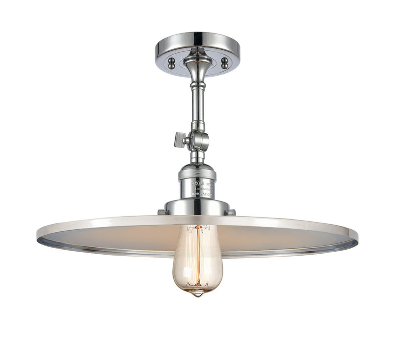 Innovations 201F-PC-MFR-PC-16 One Light Semi-Flush Mount, Polished Chrome