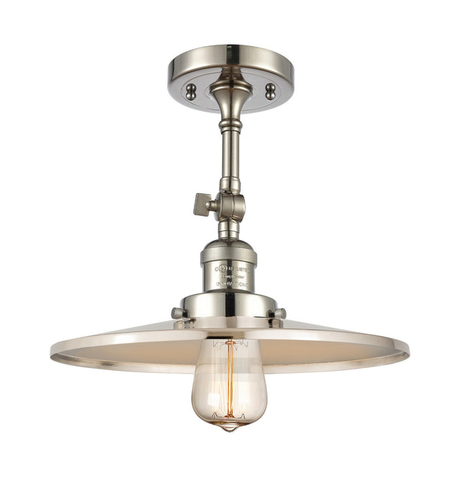 Innovations 201F-PN-MFR-PN-12 One Light Semi-Flush Mount, Polished Nickel