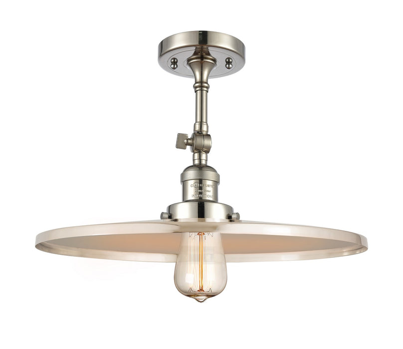Innovations 201F-PN-MFR-PN-16 One Light Semi-Flush Mount, Polished Nickel