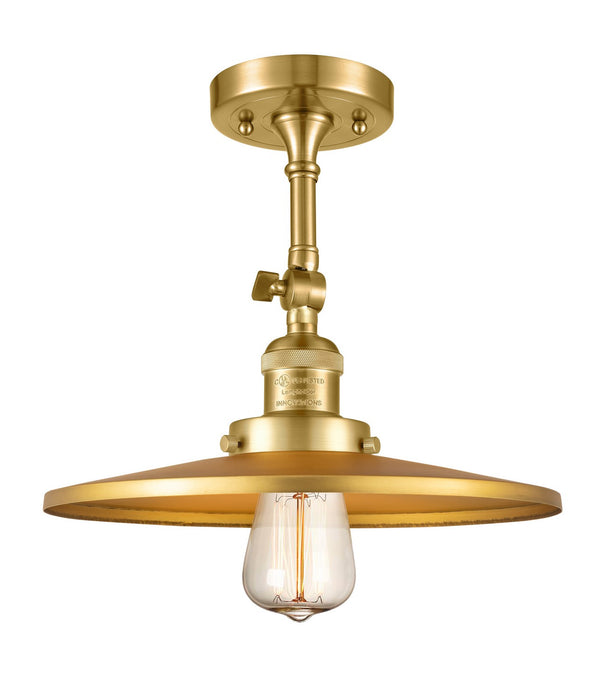 Innovations 201F-SG-MFR-SG-12 One Light Semi-Flush Mount, Satin Gold