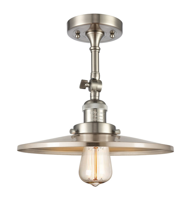 Innovations 201F-SN-MFR-SN-12 One Light Semi-Flush Mount, Brushed Satin Nickel