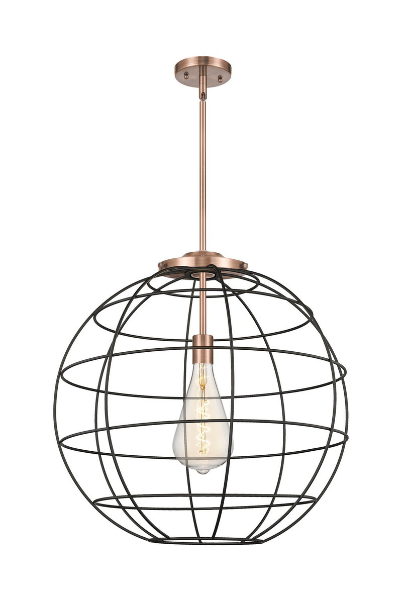 Innovations 221-1S-AC-CE-22-BK One Light Pendant, Antique Copper