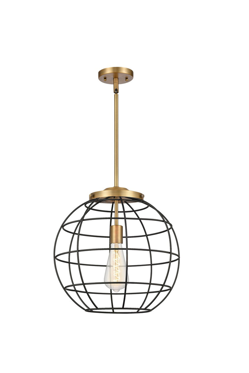 Innovations 221-1S-BB-CE-16-BK One Light Pendant, Brushed Brass