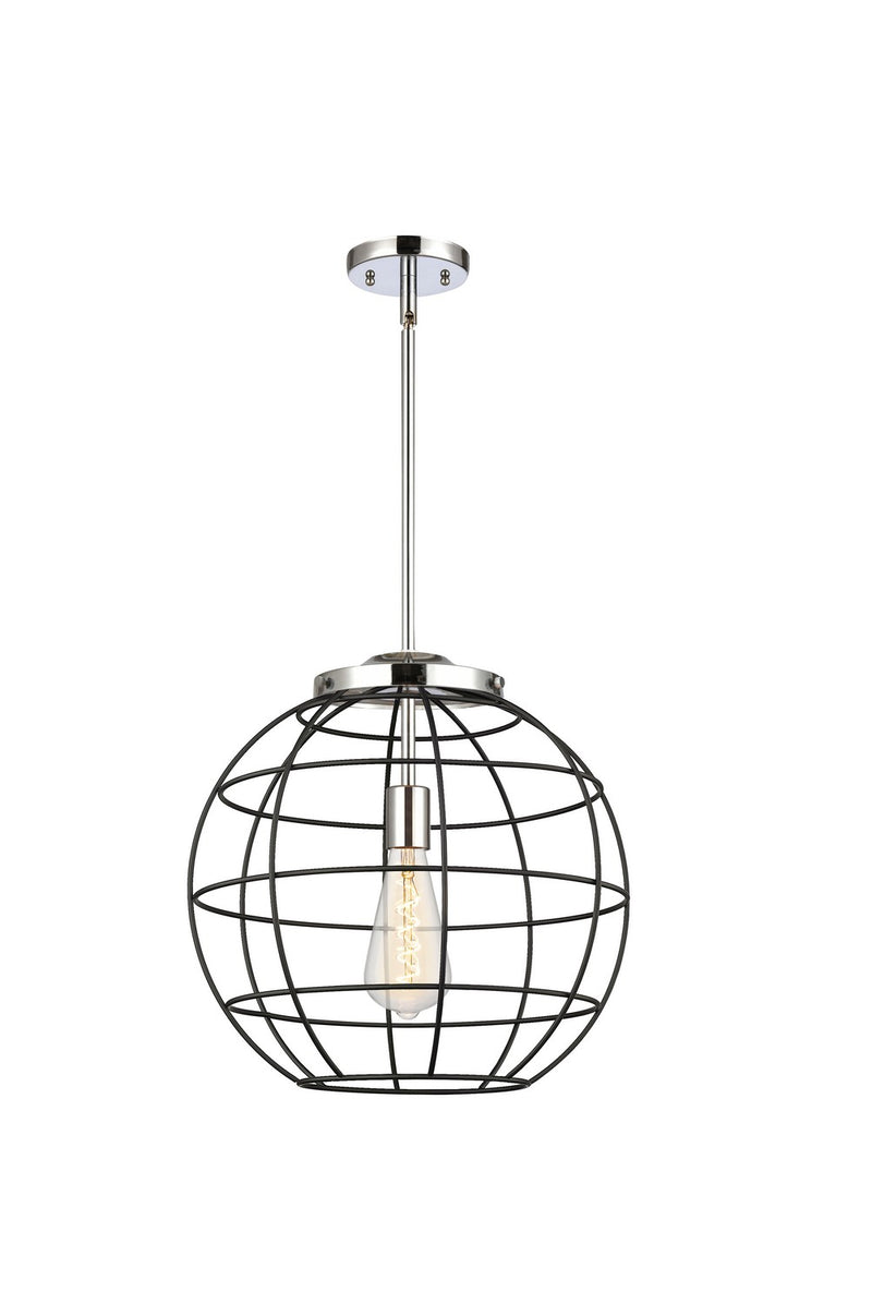 Innovations 221-1S-PC-CE-16-BK One Light Pendant, Polished Chrome