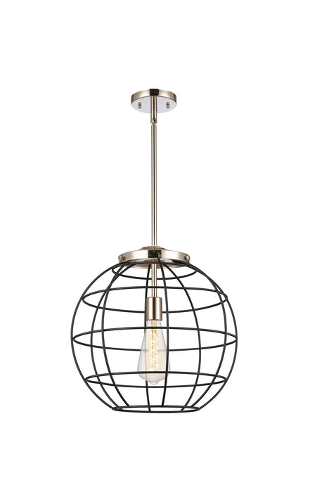 Innovations 221-1S-PN-CE-16-BK One Light Pendant, Polished Nickel