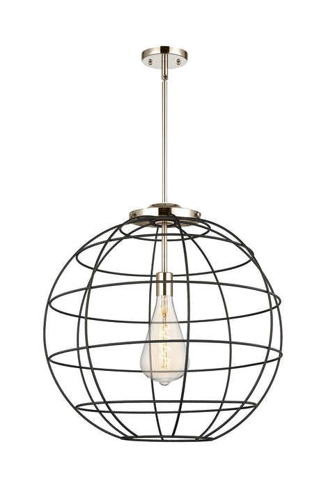 Innovations 221-1S-PN-CE-22-BK One Light Pendant, Polished Nickel