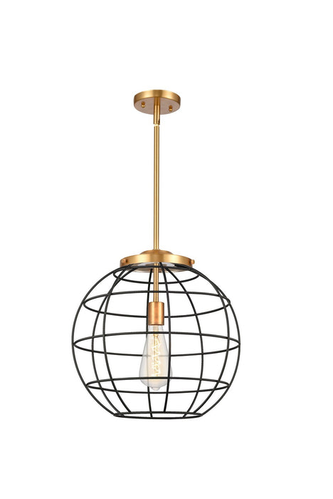 Innovations 221-1S-SG-CE-16-BK One Light Pendant, Satin Gold