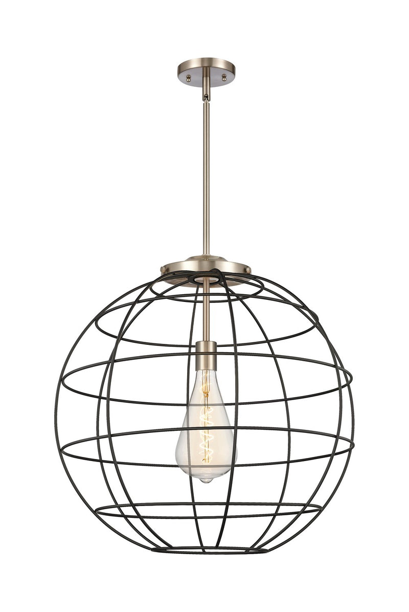 Innovations 221-1S-SN-CE-22-BK One Light Pendant, Satin Nickel