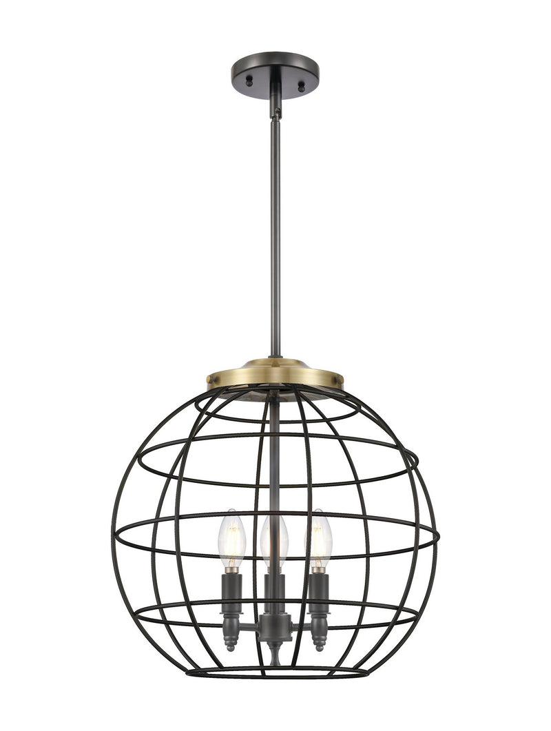 Innovations 221-3S-BAB-CE-16-BK Three Light Pendant, Black Antique Brass