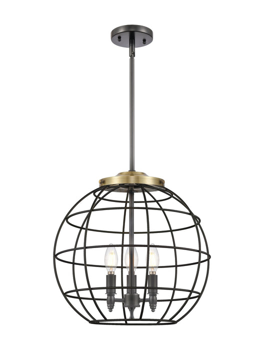 Innovations 221-3S-BAB-CE-16-BK Three Light Pendant, Black Antique Brass