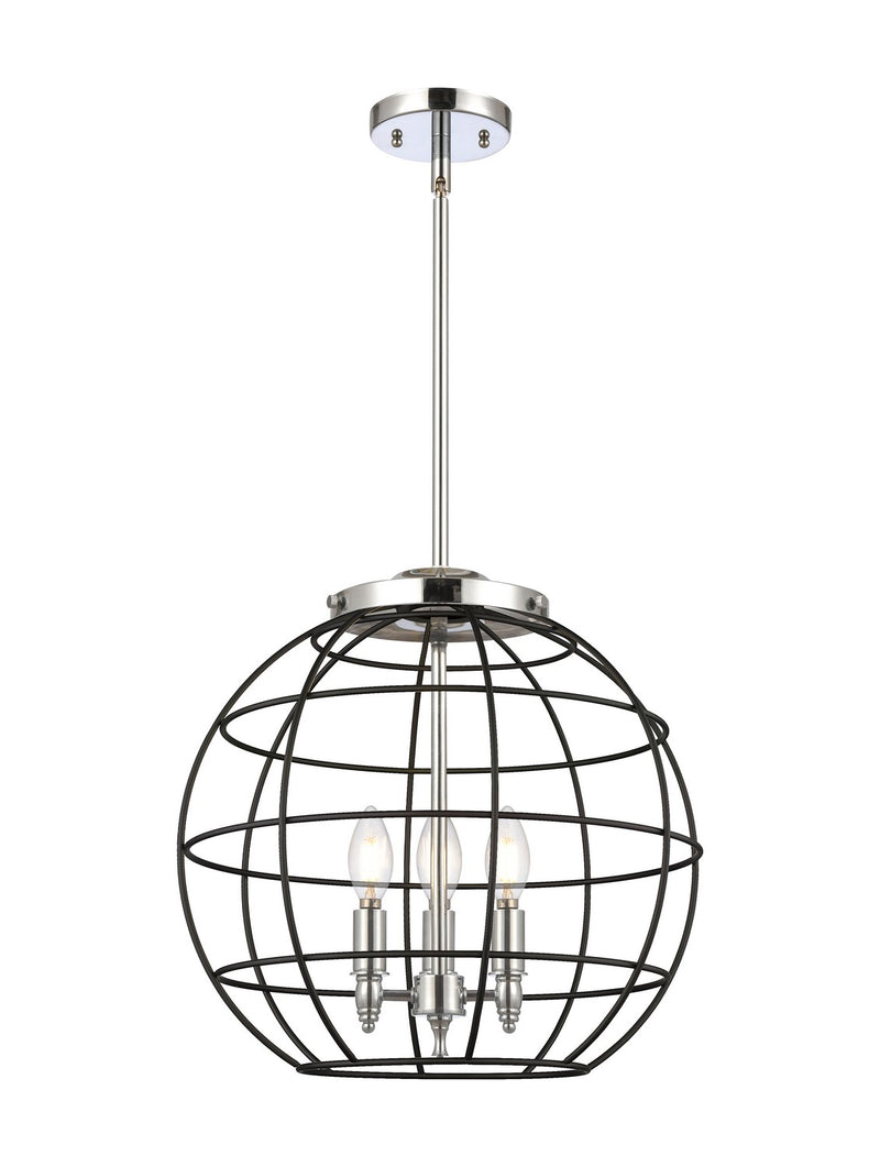 Innovations 221-3S-PC-CE-16-BK Three Light Pendant, Polished Chrome