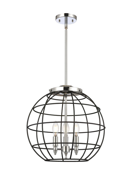 Innovations 221-3S-PC-CE-16-BK Three Light Pendant, Polished Chrome