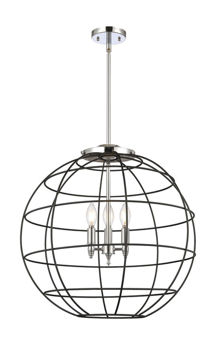 Innovations 221-3S-PC-CE-22-BK Three Light Pendant, Polished Chrome